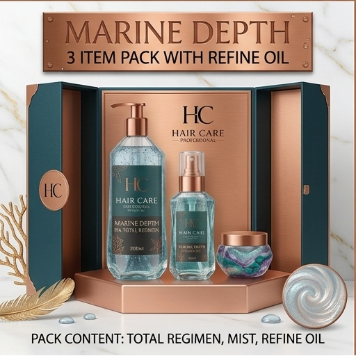 Marine Depth 3 Item Pack With Refine Oil | Professional Hair Care